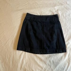 Free People Black Denim Skirt (XS)